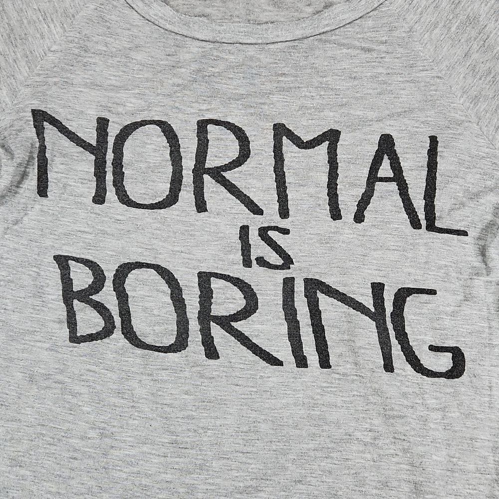 💜Ocasion Gray "Normal is Boring" 3/4 Sleeve Top Large - Picture 7 of 10